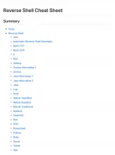 Reverse Shell Cheat Sheet 