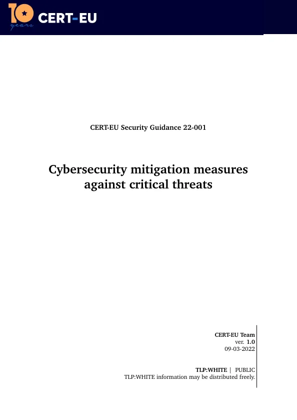 CERT-EU Security Guidance 22-001